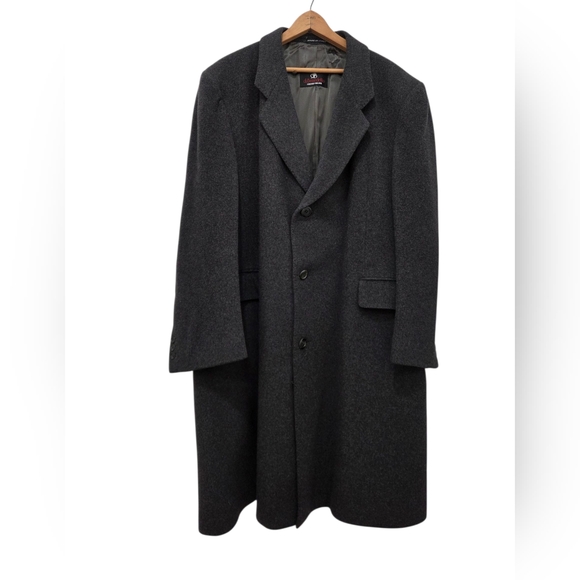 De Benedetto Firenze Milano Cashmere Blend Long Men's Gray Long Coat Sz Large - Picture 1 of 16